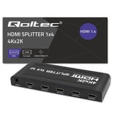 Qoltec Aktivní rozbočovač 4 x HDMI 4K x 2K | 3,4 Gb/s | Vysoká stabilita