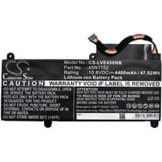 CameronSino Baterie pro Lenovo ThinkPad E450, E455, E460, E465, T470p a ThinkPad Edge E450 i7, 4400 mAh, Li-Ion