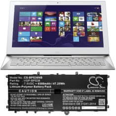 CameronSino Baterie pro Sony Vaio Dou 13, 6300 mAh, Li-Pol