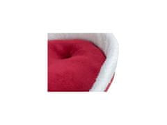 Trixie Xmas NEVIO plyšový vánoční pelech, kulatý s okrajem, polštář, bílá/červená