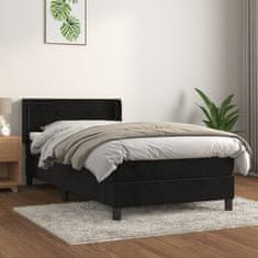 Vidaxl Box spring postel s matrací černá 100x200 cm samet