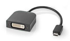 Nedis adaptér USB-C - DVI-D 24+1 (M/F), 1080p, 20cm, černá