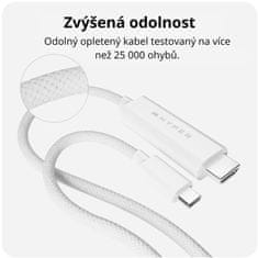 Hyper kabel USB-C- HDMI, 4K, 2.5m, bílá