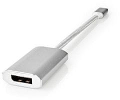 Nedis adaptér USB-C - Displayport (M/F), 4K@60Hz, 20cm, bílá