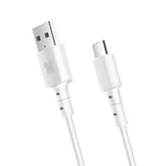 MobilPouzdra.cz Datový a nabíjecí kabel BonBon s konektory USB/USB-C, 1 metr, bílý