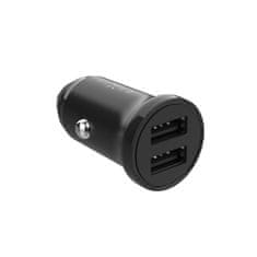 FIXED Autonabíječka s 2xUSB výstupem, 15W Smart Rapid Charge, černá