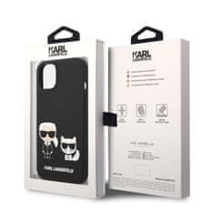 Karl Lagerfeld & Choupette silikonový kryt na iPhone 14 Plus, černý