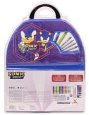 CurePink Kreativní set 50 předmětů Sonic The Hedgehog|Ježek Sonic (41 x 58 x 3 cm)