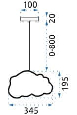 Tutumi Stropní svítidlo Cloudie světle růžová