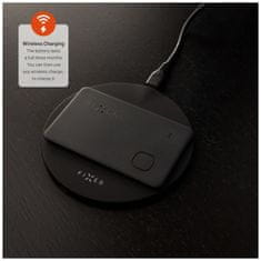 FIXED Smart tracker Tag Card s podporou Find My, bezdrátové nabíjení, černý