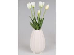 sarcia.eu Silikonové tulipány, bílé, živé, kytice 5 ks 