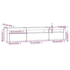 Vidaxl TV skříňka s LED osvětlením hnědý dub 195x35x40 cm