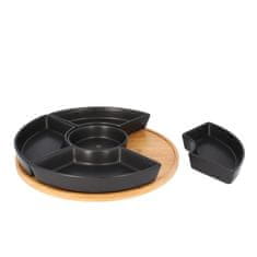 Homla FINCAN | servírovací talíř s černými miskami | 30 cm | SS22 813844 Homla