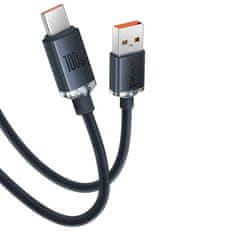 BASEUS Datový kabel Baseus Crystal Shine USB na USB-C, 100 W, 1,2 m černý