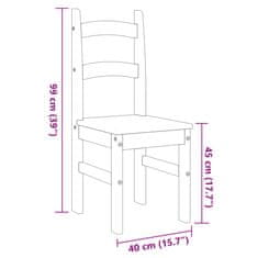 Vidaxl Jídelní židle 2 ks 40 x 46 x 99 cm masivní borové dřevo