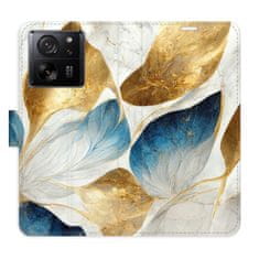 iSaprio Flipové pouzdro - GoldBlue Leaves pro Xiaomi 13T / 13T Pro