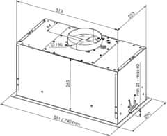 Ciarko Design Odsavač vestavný do skříňky Duo 74 White (CDZ7405B) + 4 roky záruka po registraci