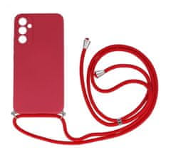 TopQ Kryt Samsung A14 5G červený se šňůrkou 92924