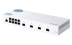 Qnap řízený switch QSW-M408S (12portů: 8x Gigabit port + 4x 10G SFP+ porty)