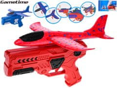 Gametime pistole 21 cm s letadlem pěnovým vystřelovacím (modrá, červená)