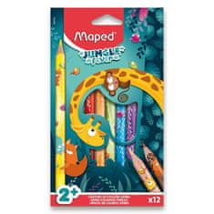 Maped Pastelky Jumbo Jungle Fever 12 barev, trojhranné