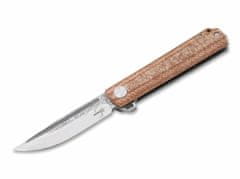 Böker Plus 01BO479DAM Cataclyst kapesní nůž 7,8 cm, damašek, hnědá, Micarta, spona, nylonové pouzdro