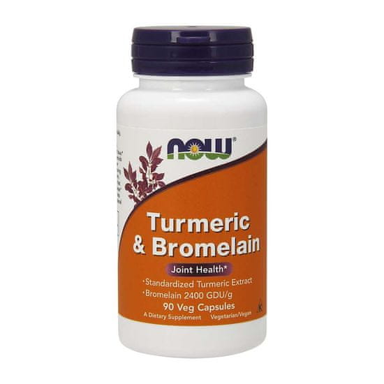 NOW Foods Doplňky stravy NOW Foods Turmeric , Bromelain kurkuma 300 mg + bromelain 150 mg (90 tobolek) 3985