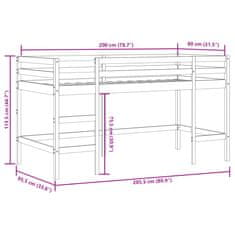 Vidaxl Dětská patrová postel se žebříkem černá 80x200 cm borové dřevo