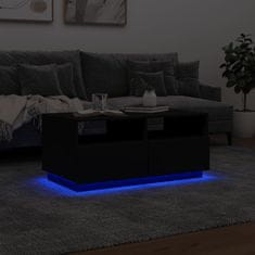 Vidaxl Konferenční stolek s LED osvětlením černý 90 x 49 x 40 cm