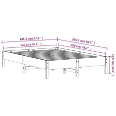 Vidaxl Postel bez matrace bílá 140 x 200 cm masivní borovice