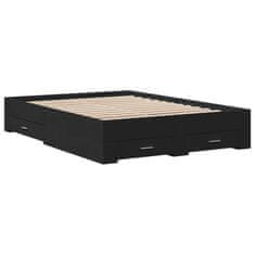 shumee Rám postele se zásuvkami černý 120 x 200 cm kompozitní dřevo