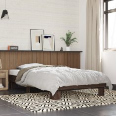 shumee Rám postele hnědý dub 90 x 200 cm kompozitní dřevo a kov