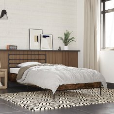 shumee Rám postele kouřový dub 90 x 200 cm kompozitní dřevo a kov