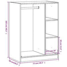 Vidaxl Šatní skříň betonově šedá 77 x 48 x 102 cm kompozitní dřevo