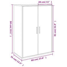 Vidaxl Příborníky 2 ks betonově šedé 60 x 31 x 84 cm kompozitní dřevo