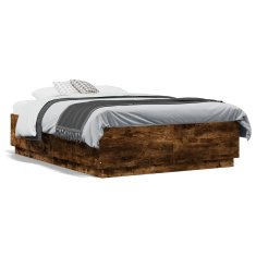 shumee Rám postele kouřový dub 135 x 190 cm kompozitní dřevo