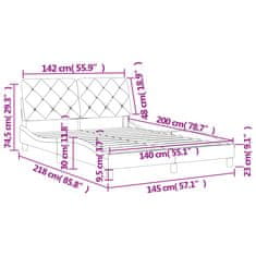 Petromila Rám postele bez matrace tmavě šedá 140 x 200 cm samet