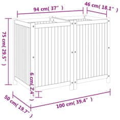 Vidaxl Zahradní truhlík s vložkou 100x50x75 cm masivní akáciové dřevo