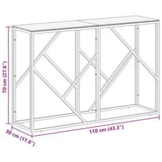 Vidaxl Konzolový stolek stříbrný nerezová ocel a tvrzené sklo