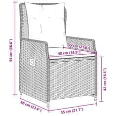 Vidaxl Polohovací zahradní křesla 2 ks béžová polyratan