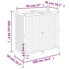 Vidaxl Zahradní truhlík s vložkou 100x50x100 cm masivní akáciové dřevo