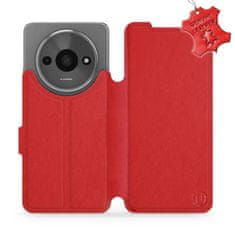 Mobiwear Kožené knížkové flip pouzdro - Xiaomi Redmi A3 - Červené - L_RDS