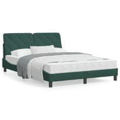 shumee Rám postele s čelem tmavě zelený 140x200 cm samet