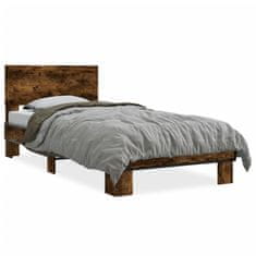 shumee Rám postele kouřový dub 75 x 190 cm kompozitní dřevo a kov