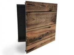 Glasdekor skříňka na klíče - tmavé dřevěné desky - Otevírání: Levé, Barva skříňky: Černá