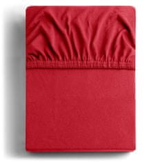DecoKing Bavlněné jersey prostěradlo s gumou Nephrite červené, velikost 100-120x200+30