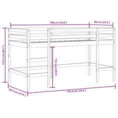 Vidaxl Dětská patrová postel se žebříkem černá 90x190 cm borové dřevo