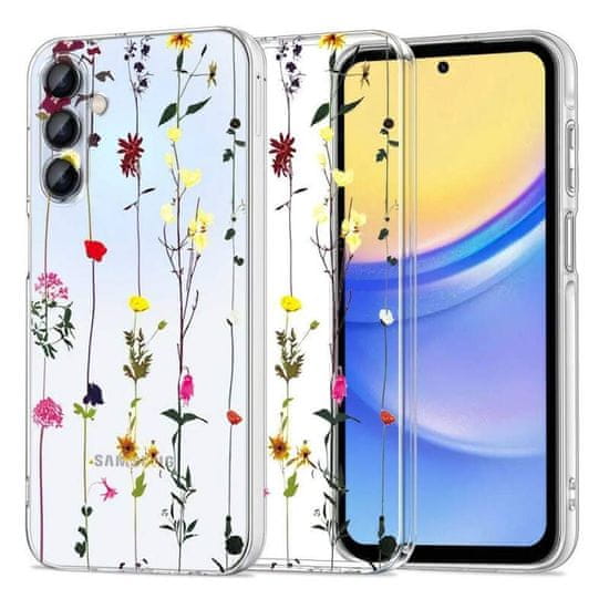 Tech-protect Kryt Samsung Galaxy A55 5G - Tech-Protect FlexAir+ Garden Floral transparentní