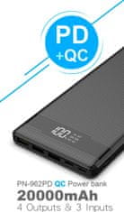 Viking POWER BANK PN-962PD QC3.0 20000mah, QUICK CHARGE 3.0, Černá