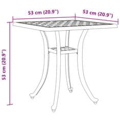 Petromila Zahradní stolek černý 53 x 53 x 53 cm litý hliník